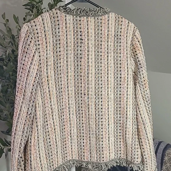 Anthro • Eva Franco Reston Fringe Tweed Jacket Blazer Small - Picture 5 of 5